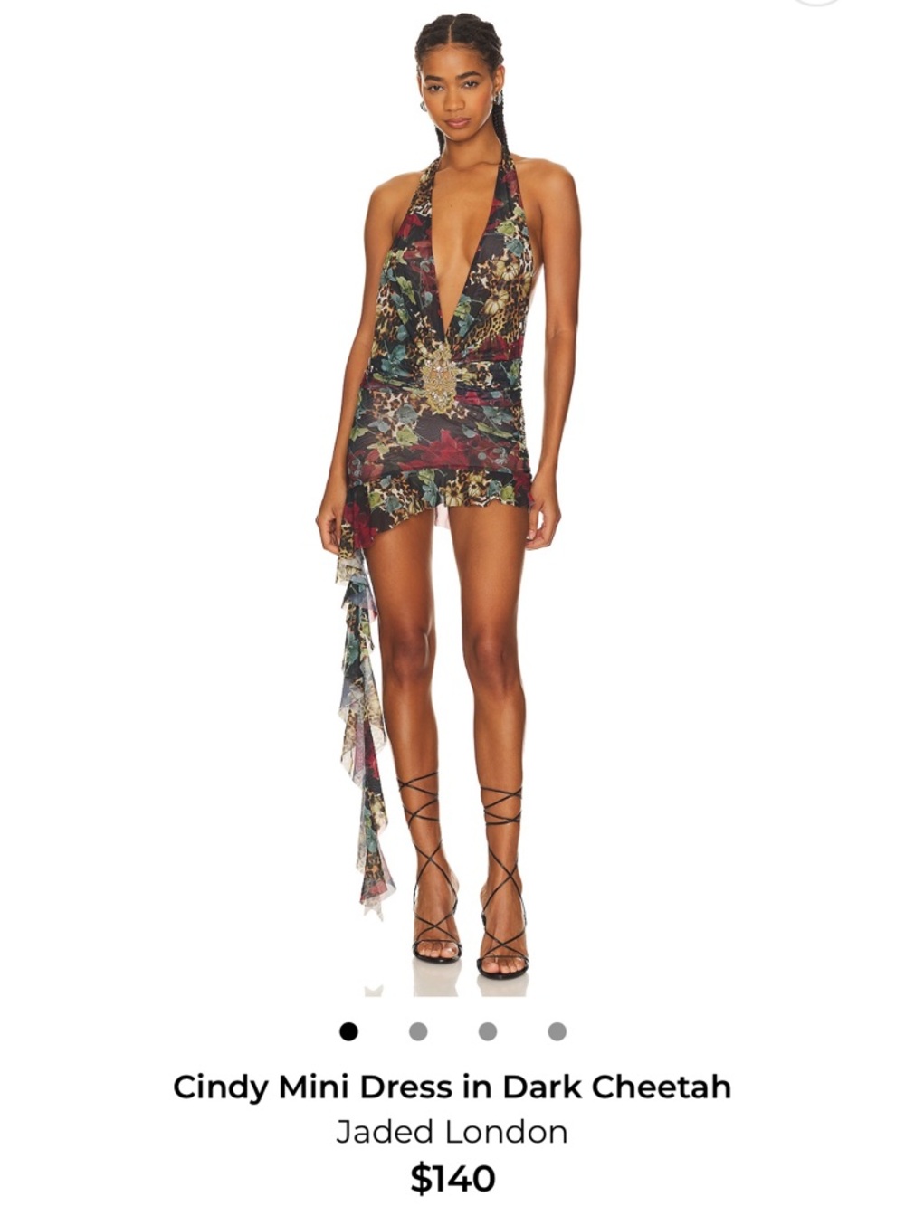 Jaded London Cindy Mini Dress in Dark Cheetah NWT